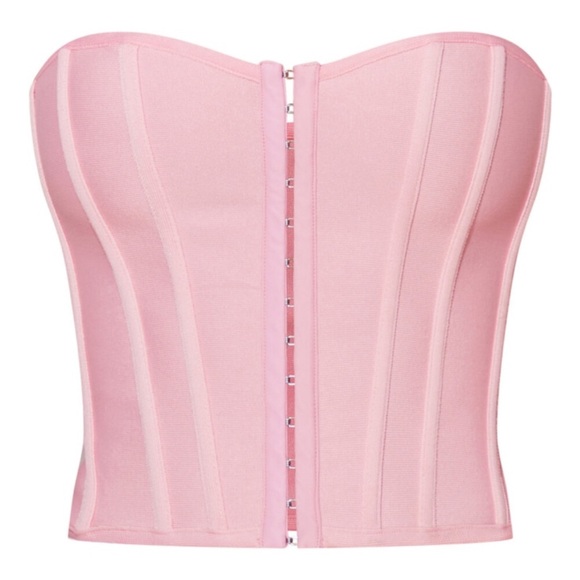 PrettyLittleThing Light Pink Structured Corset Top 💖 Barbiecore Glam | Size 4 - Picture 3 of 11